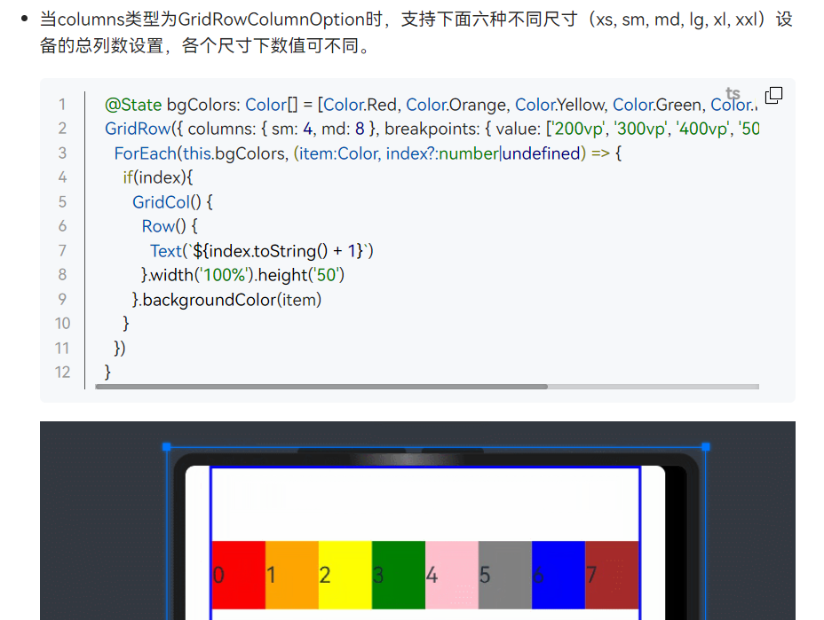 [Bug]: 应用开发文档（v4.0）栅格布局篇中存在代码和运行结果图片不符合的情况 · Issue #I9364F ...