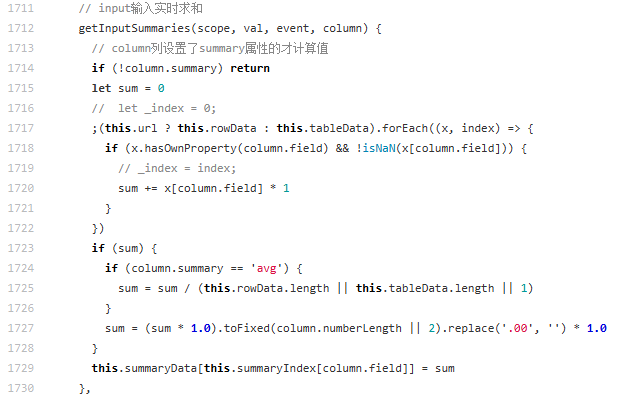 Vol.Vite3 VolTable.vue getInputSummaries