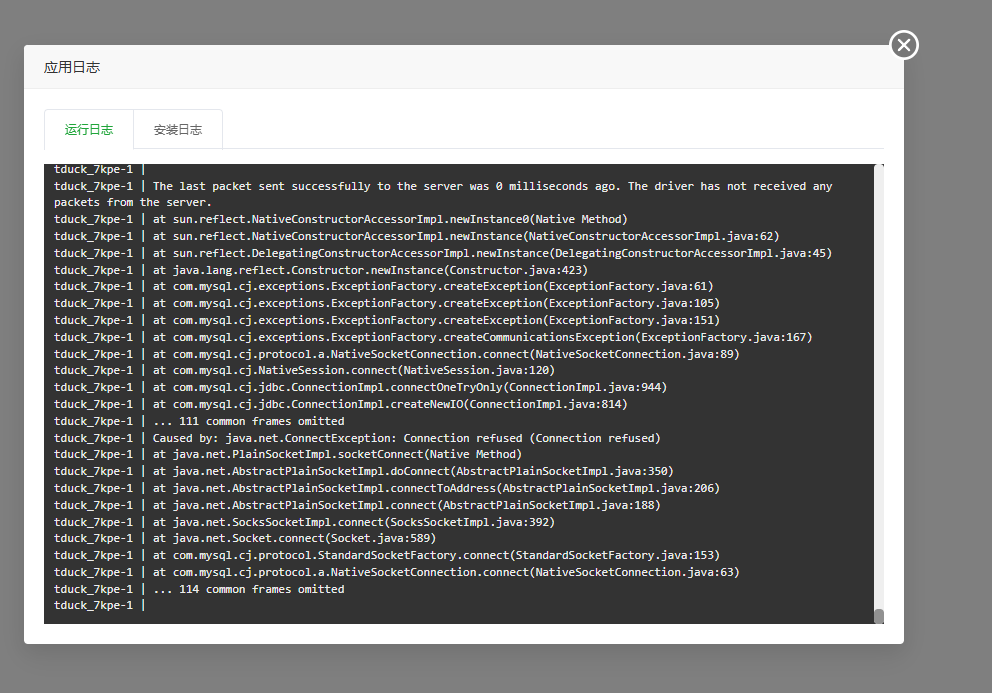 Это логи выполнения в Docker